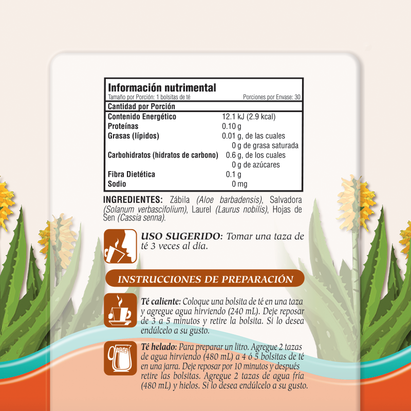 Té de Zábila 30 Bolsitas